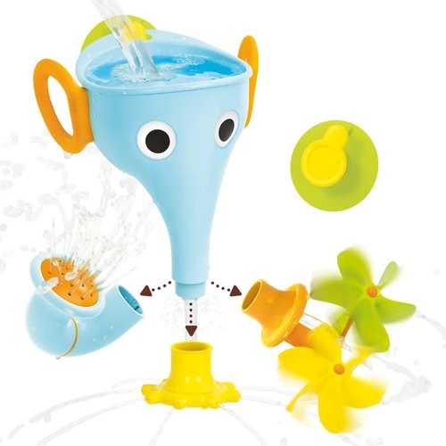 צעצוע אמבט – פיל שלושה מתזים מתחלפים עם מתלה – כחול יוקידו